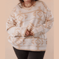 Lyanna Apricot PLUS SIZE Western Aztec Print Loose Sweater