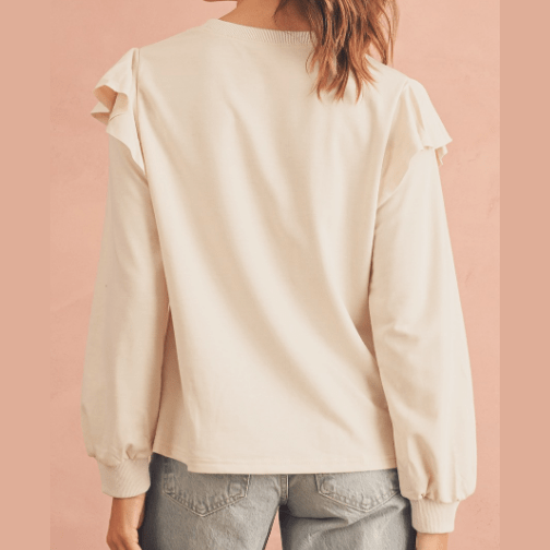 Clea Ruffled Shoulder Long Sleeve Blouse