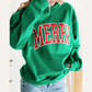 Bright Green MERRY Graphic Pullover Sweatshirt