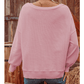 Jayleen Pink Waffle knit Bishop Sleeve Split Oversized Top