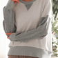 Susina Grey Color Block Thumbhole Sleeve Drop Shoulder Sweatshirt