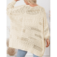 Elleigh Apricot Casual Hollowed Knit Dolman Sleeve Cardigan