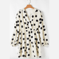 Allona Beige Polka Dot Printed Surplice V Neck Puff Sleeve Mini Dress