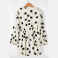 Allona Beige Polka Dot Printed Surplice V Neck Puff Sleeve Mini Dress