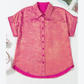 Franca Metallic Sheen Short Sleeve Buttoned Front Casual Shirt