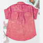 Franca Metallic Sheen Short Sleeve Buttoned Front Casual Shirt