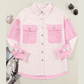 REDUCED!!!  Natty Two-tone Color Exposed Seam Corduroy Shacket  REDUCED!!!