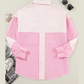 REDUCED!!!  Natty Two-tone Color Exposed Seam Corduroy Shacket  REDUCED!!!