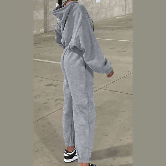 Tirzah Grey Drop Shoulder Hoodie and Joggers Activewear Set