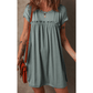 REDUCED!!!  Mareena Mist Green Frilled Gathered Seam Round Neck T Shirt Dress  REDUCED!!!