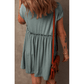 REDUCED!!!  Mareena Mist Green Frilled Gathered Seam Round Neck T Shirt Dress  REDUCED!!!