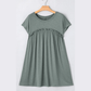 REDUCED!!!  Mareena Mist Green Frilled Gathered Seam Round Neck T Shirt Dress  REDUCED!!!