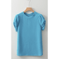 REDUCED!!!  Kamryn Light Blue Bubble Sleeve Solid Color Elegant T-Shirt  REDUCED!!!