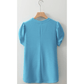 REDUCED!!!  Kamryn Light Blue Bubble Sleeve Solid Color Elegant T-Shirt  REDUCED!!!