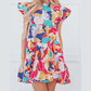SALE!!! Linnea Abstract Printed Ruffled Flutter Sleeve Tiered Mini Dress