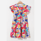 SALE!!! Linnea Abstract Printed Ruffled Flutter Sleeve Tiered Mini Dress