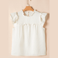 REDUCED!!!  Retha Ruffle Trim Waffle Knit Blouse  REDUCED!!!