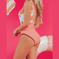 Jasma Orange Floral Patchwork Backless One Piece Swimsuit