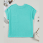 Noelle Mint Corded Knit Color Block Pocketed Crew Neck T Shirt