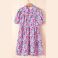 Donda Floral Half Button Short Puff Sleeve A-line PLUS SIZE Dress