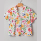 Camilla Yellow Floral Boxy Fit Ruffled Short Sleeve V Neck Blouse