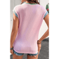 Britley Pink Color Block Corded Knit Crew Neck Tee