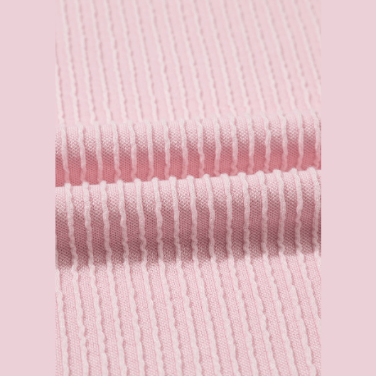 Britley Pink Color Block Corded Knit Crew Neck Tee