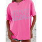 Bright Pink MAMA Letter Graphic Neon T Shirt