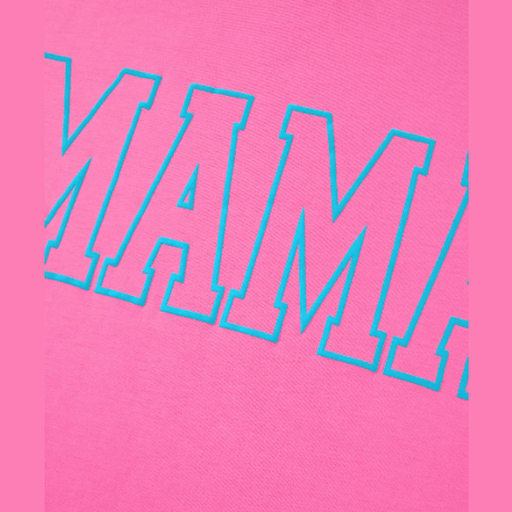 Bright Pink MAMA Letter Graphic Neon T Shirt