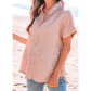Moriah Pink Metallic Buttoned Loose Fit Short Sleeve Shirt