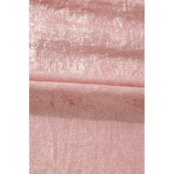 Moriah Pink Metallic Buttoned Loose Fit Short Sleeve Shirt