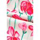 RTS Yesenia Pink Floral Print Striped Detail Split Neck Short Sleeve Blouse