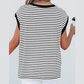 Stassie Black Stripe Chest Pocket Patch Round Neck Tank Top