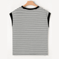 Stassie Black Stripe Chest Pocket Patch Round Neck Tank Top
