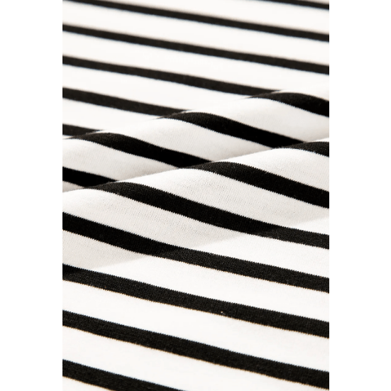 Stassie Black Stripe Chest Pocket Patch Round Neck Tank Top