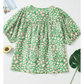 Jorry Green PLUS SIZE Floral Tassel Tie Split Neck Puff Sleeve Blouse