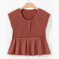 REDUCED!!!  Hetty Peplum 1/4 Button Front Ruffle Blouse  REDUCED!!!