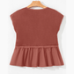 REDUCED!!!  Hetty Peplum 1/4 Button Front Ruffle Blouse  REDUCED!!!