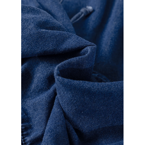 Patti Blue Drawstring High Waist Puff Sleeve Denim Mini Dress