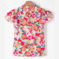 Zuri Multicolour Lace Trim Ruffle Short Sleeve Floral Blouse