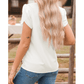 Leona White Silky Notched Neckline Petal Sleeve Blouse