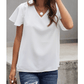 Chelina White V Neck Short Sleeve Tee