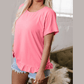 RTS Marlyn Pink Frilled Hem Loose T-Shirt