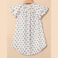 Latisha White Boho Pattern Tiered Ruffled Sleeve V Neck Buttoned Blouse