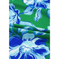 Karsten Green Floral Print Lace Trim Contrast Ruffle Sleeve Pleated Loose Blouse