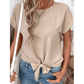 Maylee Parchment Knotted Hem Short Sleeve Blouse