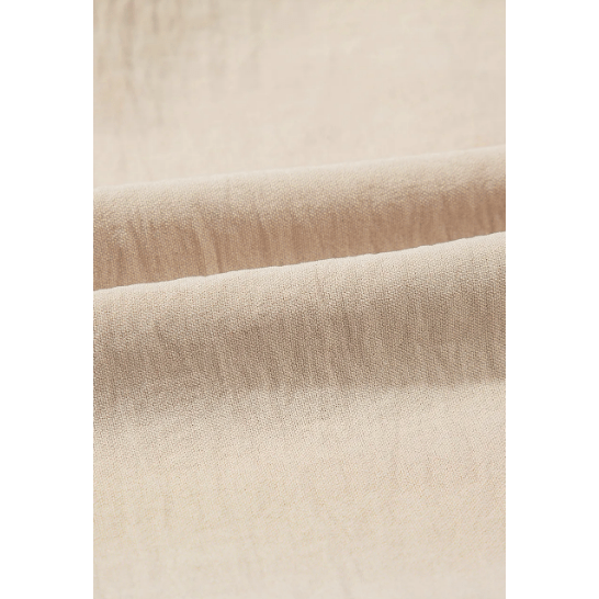 Maylee Parchment Knotted Hem Short Sleeve Blouse