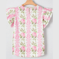Persephone Pink Floral Print Ruffled Sleeve Summer Top