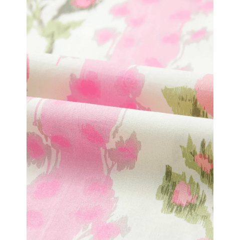 Persephone Pink Floral Print Ruffled Sleeve Summer Top