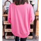 Poli Pink Floral Patched Half Sleeve Tunic Top